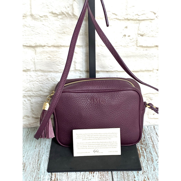 Gigi Crossbody Handbag Women's Leather Camera Handbag Burgundy Wine Small - Picture 1 of 16